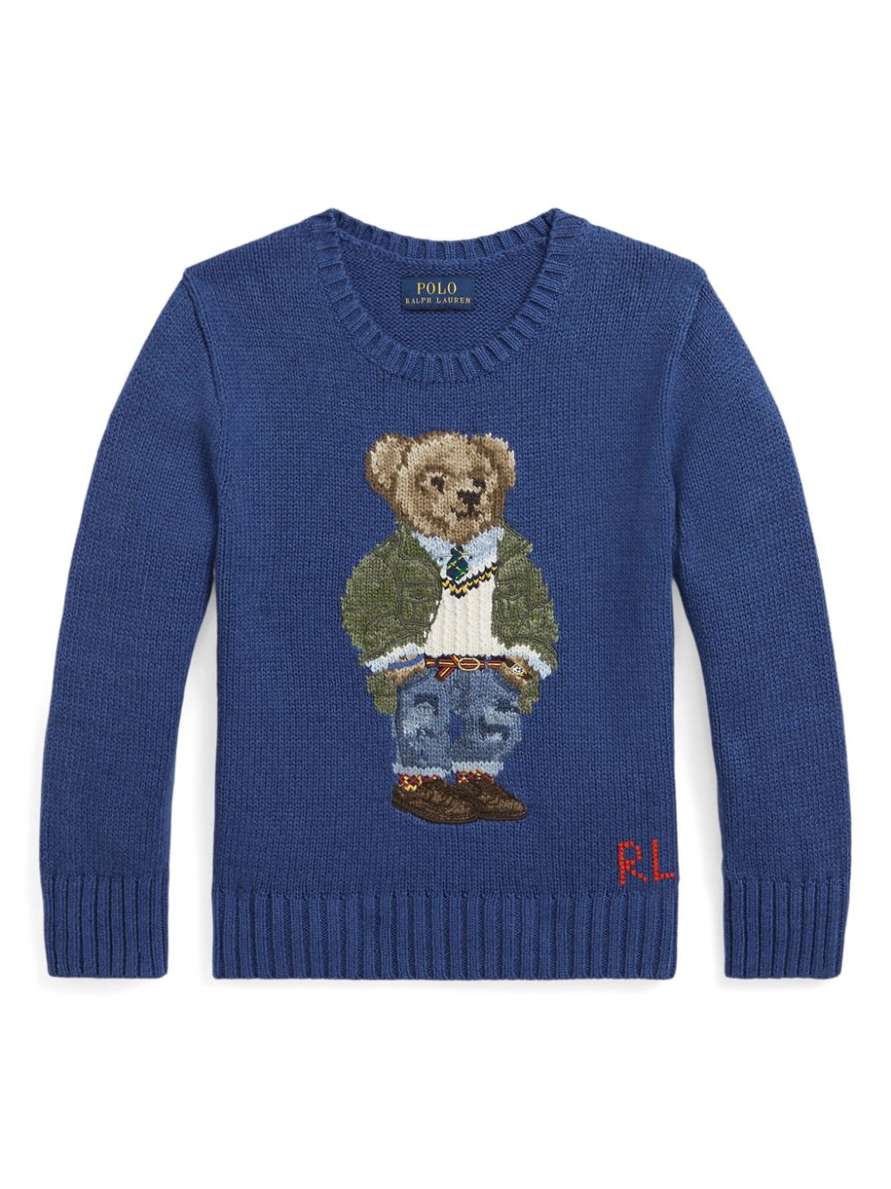 Ralph Lauren Kids Polo Bear Pullover mit Intarsien-Logo - Blau von Ralph Lauren Kids