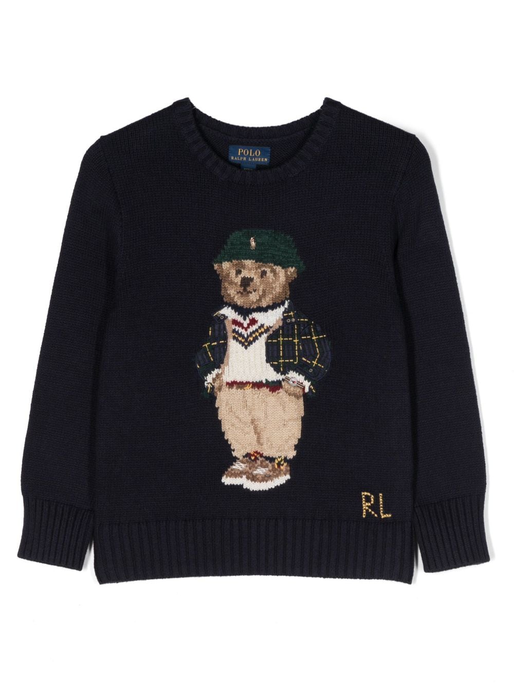 Ralph Lauren Kids Intarsien-Pullover mit Polo Bear - Blau von Ralph Lauren Kids