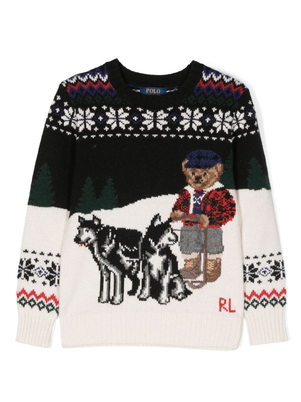 Ralph Lauren Kids Intarsien-Pullover mit Polo Bear - Weiß von Ralph Lauren Kids