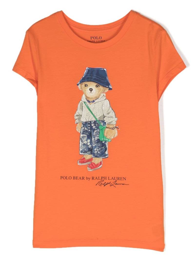 Ralph Lauren Kids T-Shirt mit Polo Bear-Print - Orange von Ralph Lauren Kids