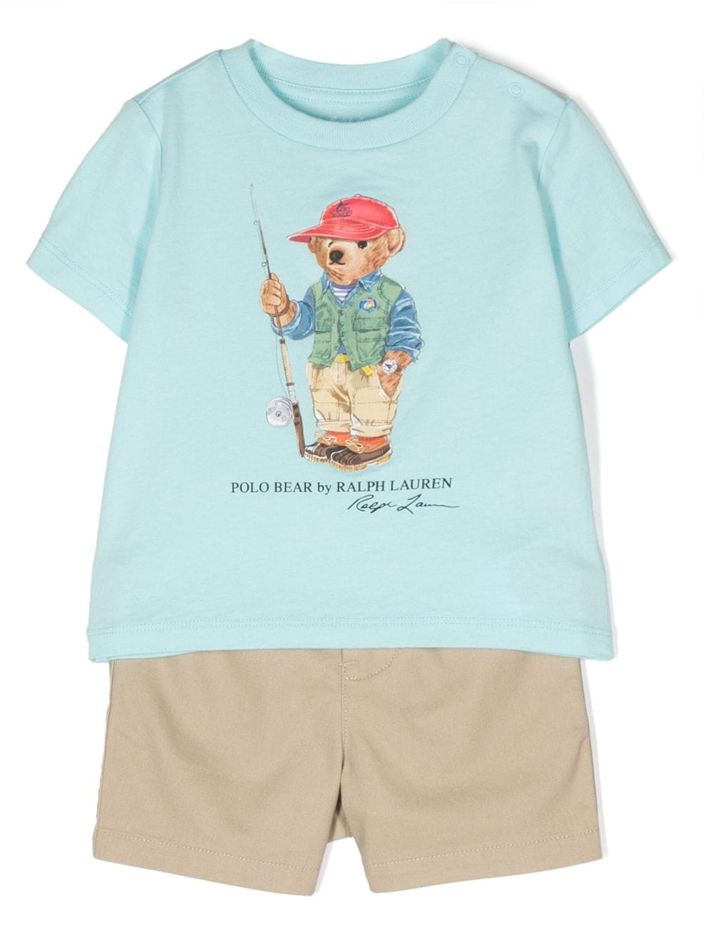 Ralph Lauren Kids Set aus T-Shirt und Shorts mit Polo Bear - Blau von Ralph Lauren Kids