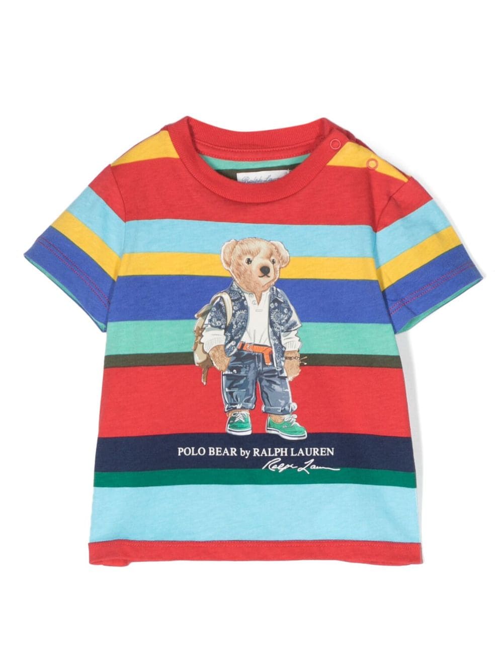 Ralph Lauren Kids Gestreiftes T-Shirt mit Polo Bear - Blau von Ralph Lauren Kids