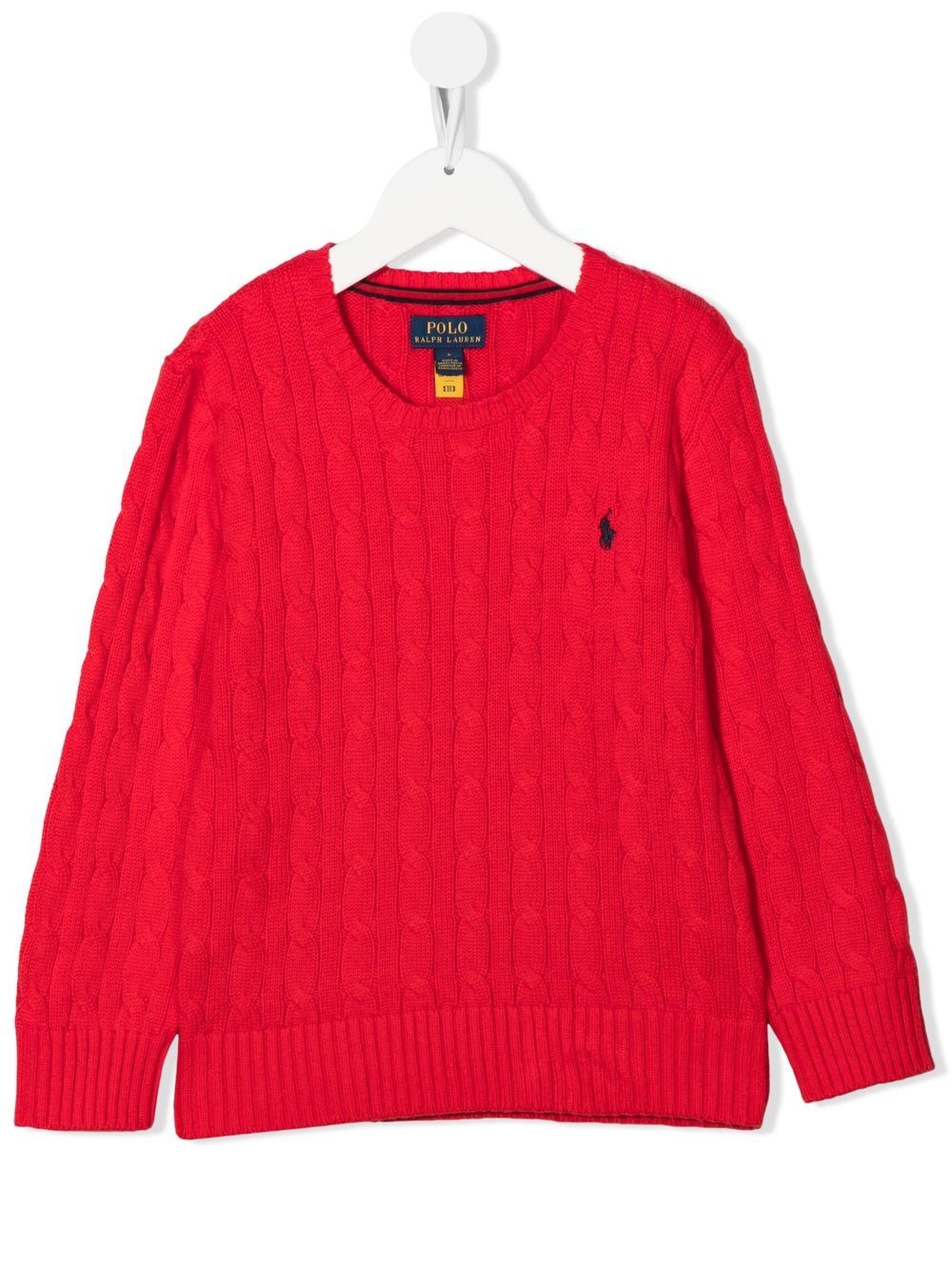 Ralph Lauren Kids Polo Pony Pullover mit Zopfmuster - Rot von Ralph Lauren Kids