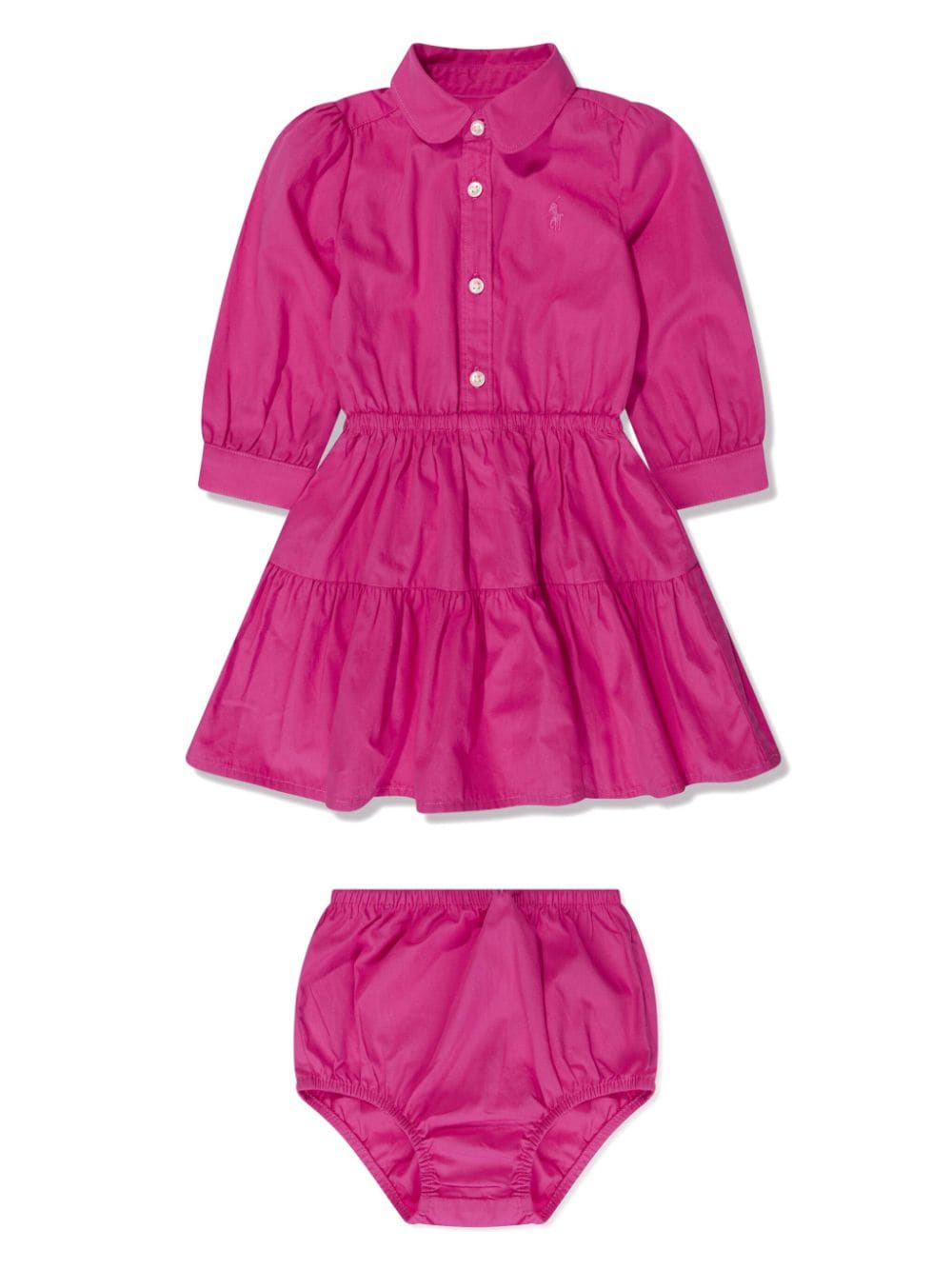 Ralph Lauren Kids Gestuftes Hemdkleid mit Polo Pony - Rosa von Ralph Lauren Kids