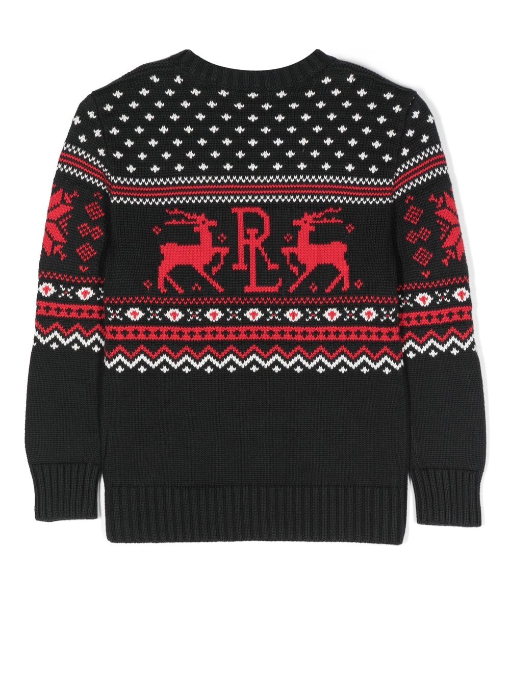 Ralph Lauren Kids Intarsien-Pullover mit Rentier - Schwarz von Ralph Lauren Kids