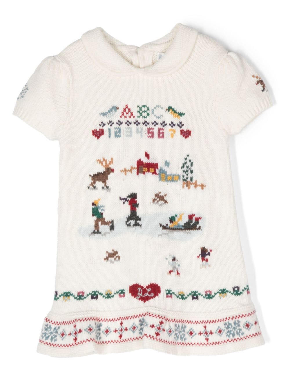 Ralph Lauren Kids Sampler Kleid mit Intarsienmuster - Nude von Ralph Lauren Kids