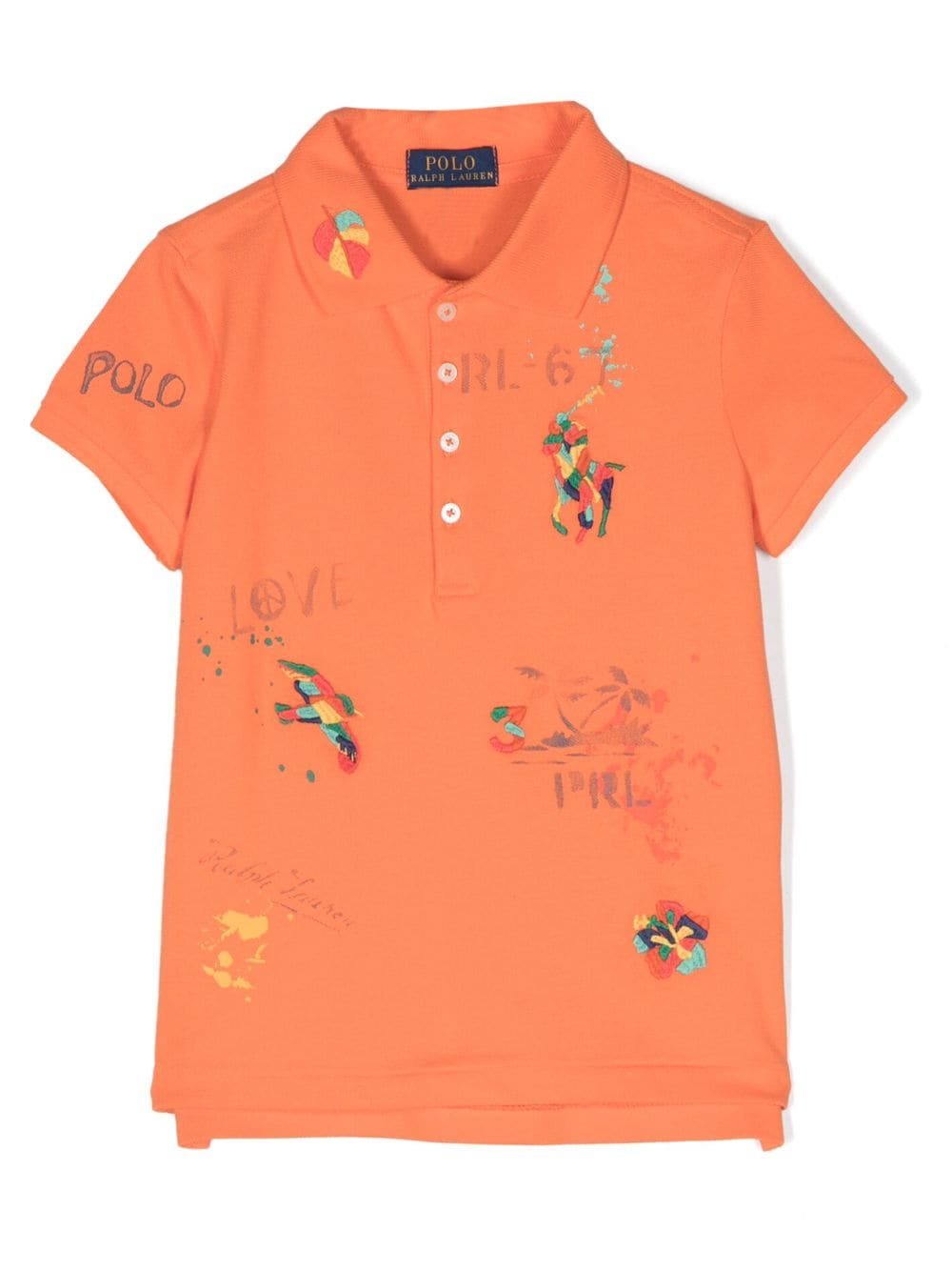 Ralph Lauren Kids Poloshirt mit Stickerei - Orange von Ralph Lauren Kids