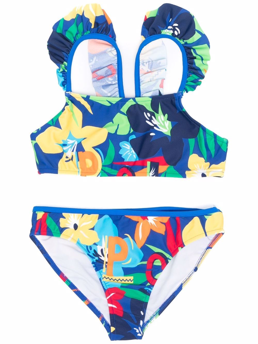 Ralph Lauren Kids Bikini mit Blumen-Print - Blau von Ralph Lauren Kids