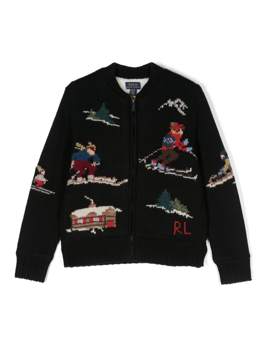 Ralph Lauren Kids Intarsien-Jacke mit Reißverschluss - Schwarz von Ralph Lauren Kids