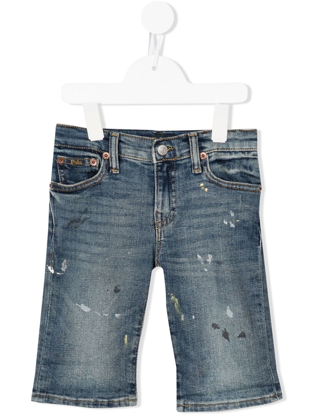 Ralph Lauren Kids Jeans-Shorts mit Farbklecks-Print - Blau von Ralph Lauren Kids