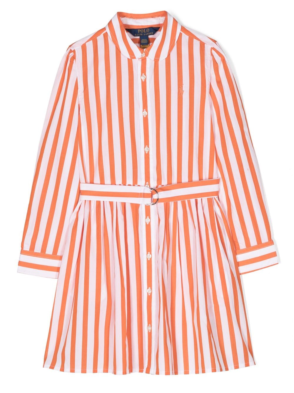 Ralph Lauren Kids Gestreiftes Kleid mit Gürtel - Orange von Ralph Lauren Kids