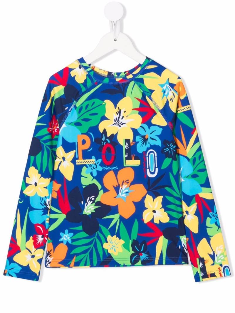 Ralph Lauren Kids T-Shirt mit Blumen-Print - Blau von Ralph Lauren Kids