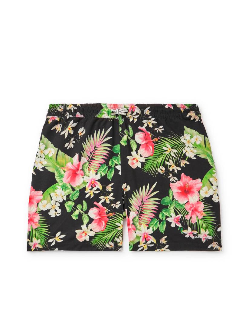 Ralph Lauren Purple Label - Amalfi Straight-Leg Mid-Length Floral-Print Swim Shorts - Men - Black - S von Ralph Lauren Purple Label