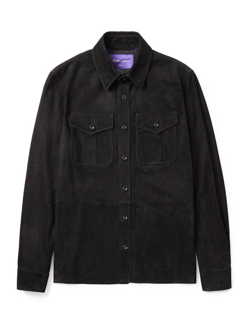 Ralph Lauren Purple Label - Barron Suede Overshirt - Men - Black - XXL von Ralph Lauren Purple Label