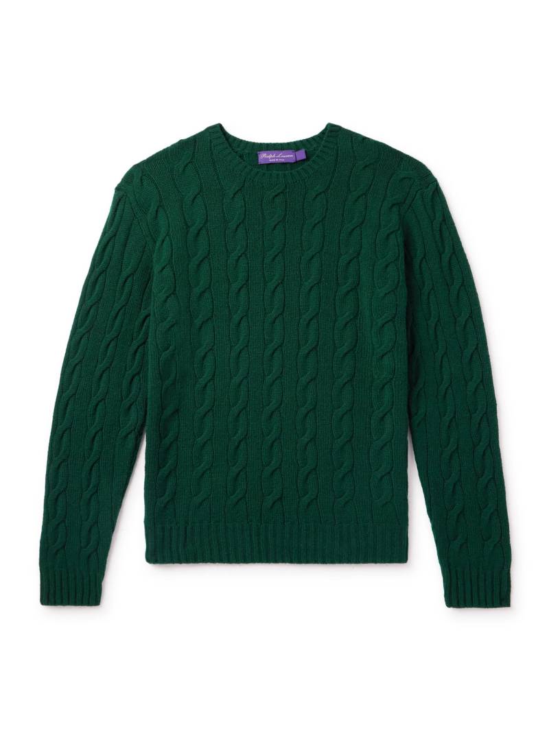 Ralph Lauren Purple Label - Cable-Knit Cashmere Sweater - Men - Green - XXL von Ralph Lauren Purple Label