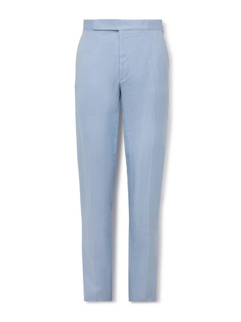 Ralph Lauren Purple Label - Gregory Straight-Leg Silk and Linen-Blend Suit Trousers - Men - Blue - UK/US 32 von Ralph Lauren Purple Label