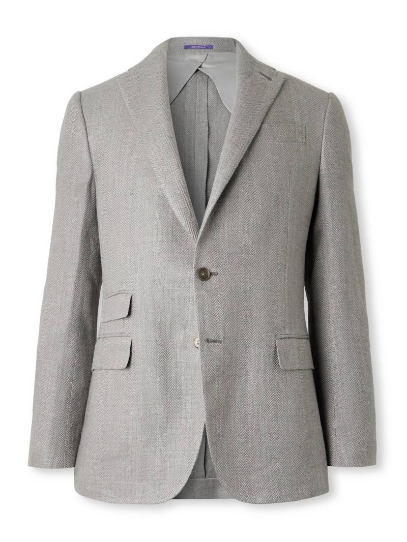 Ralph Lauren Purple Label - Kent Herringbone Linen, Silk and Cotton-Blend Suit Jacket - Men - Gray - UK/US 40 von Ralph Lauren Purple Label