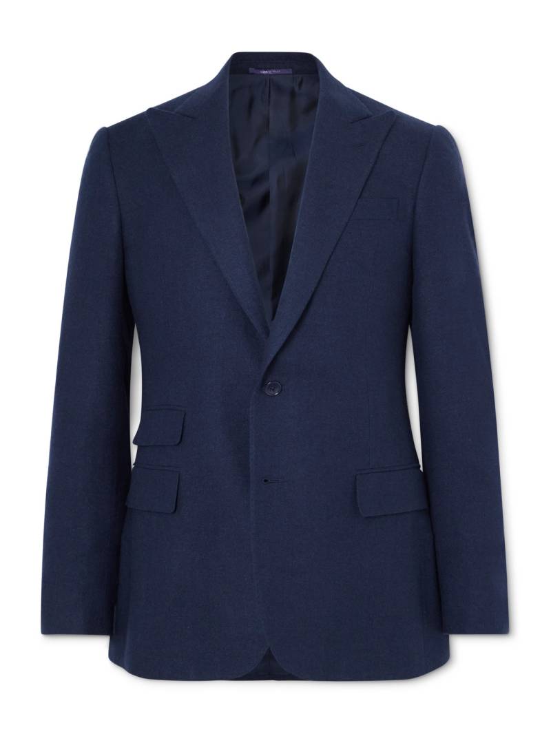 Ralph Lauren Purple Label - Kent Slim-Fit Herringbone Wool, Silk and Cashmere-Blend Suit Jacket - Men - Blue - UK/US 46 von Ralph Lauren Purple Label