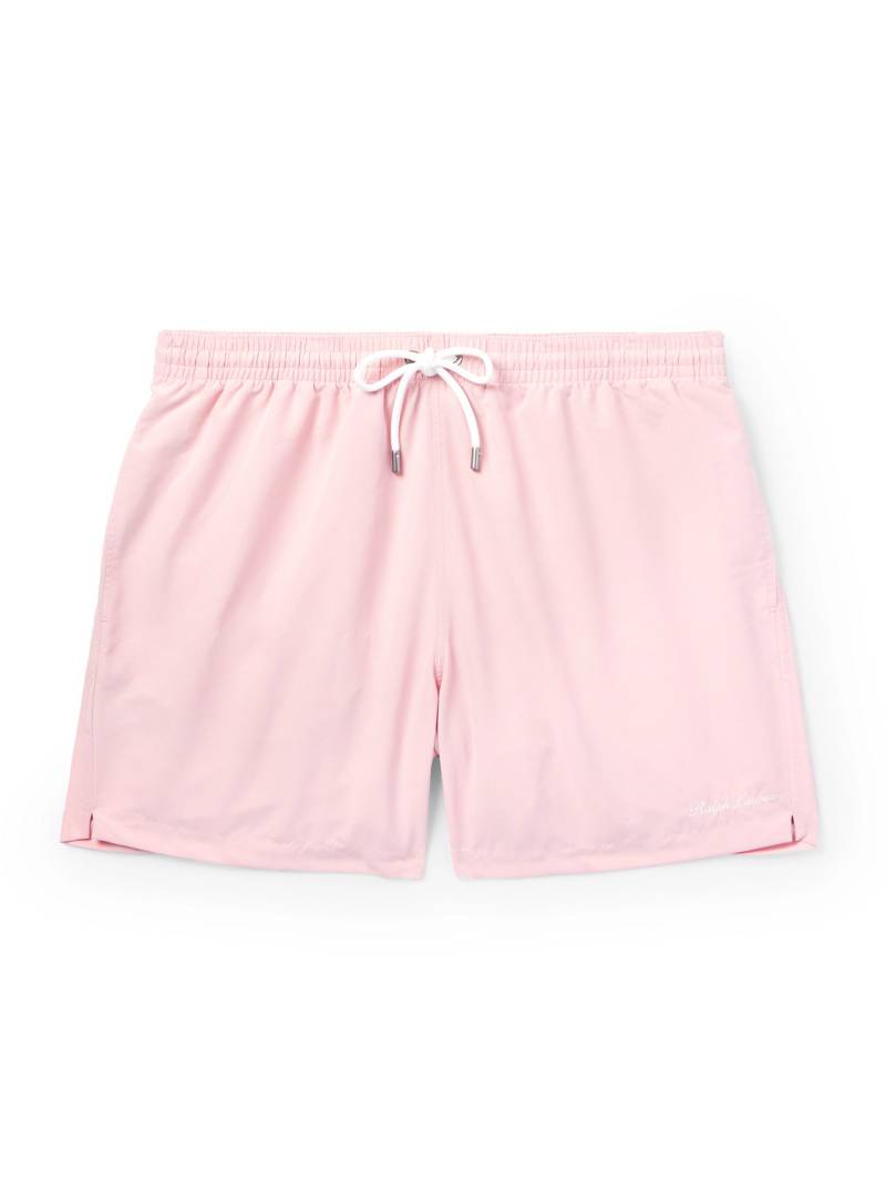 Ralph Lauren Purple Label - Straight-Leg Mid-Length Logo-Embroidered Swim Shorts - Men - Pink - XXL von Ralph Lauren Purple Label