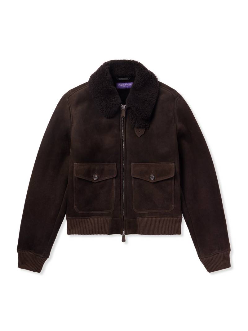 Ralph Lauren Purple Label - Welles Shearling Bomber Jacket - Men - Brown - XXL von Ralph Lauren Purple Label