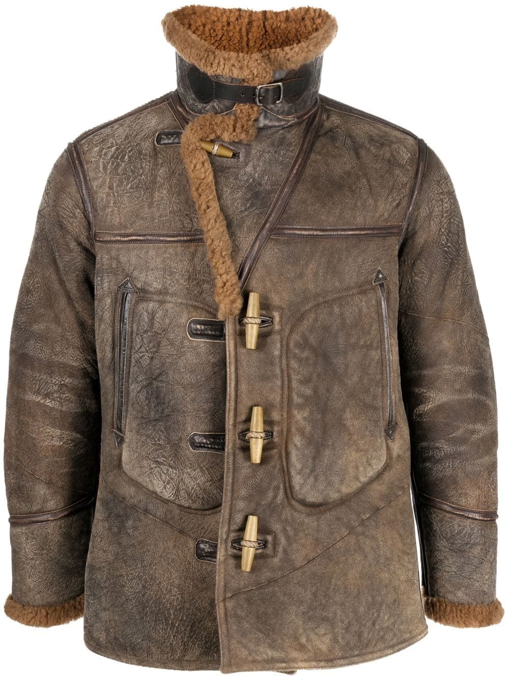 Ralph Lauren RRL Ideford Lederjacke mit Shearling-Futter - Braun von Ralph Lauren RRL