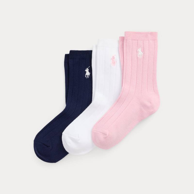 3er-Pack gerippte Crew-Socken von Ralph Lauren