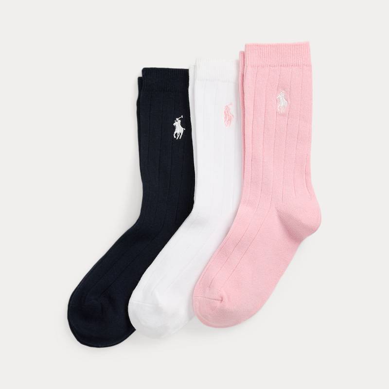 3er-Pack gerippte Crew-Socken von Ralph Lauren