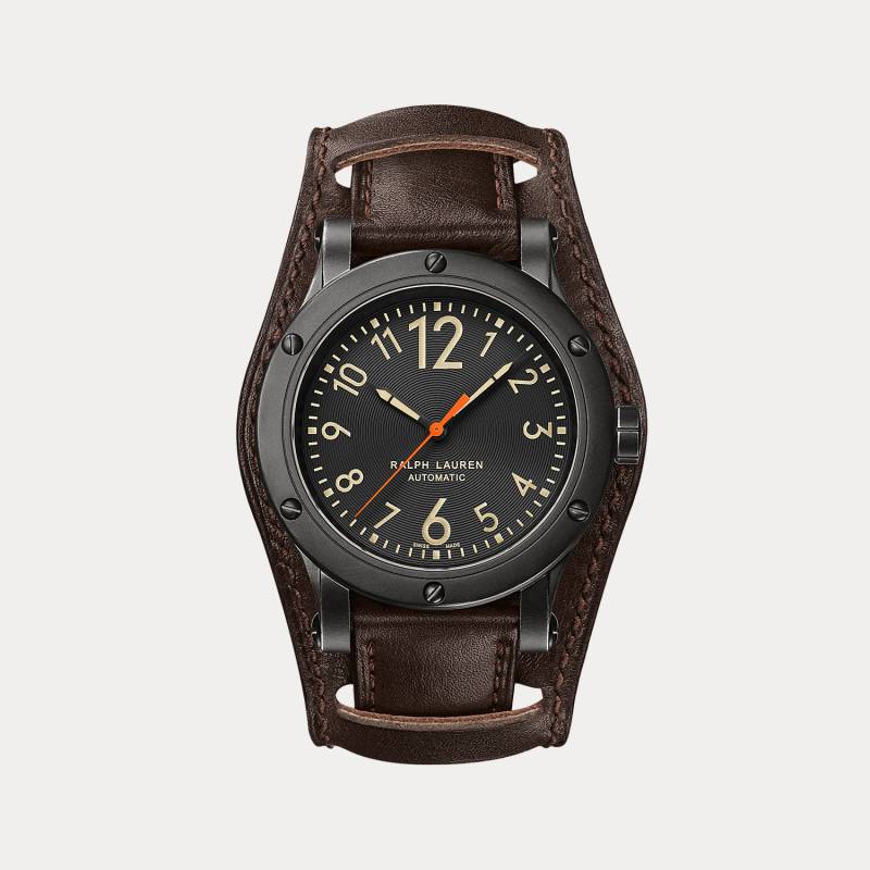 42 MM Uhr aus Stahl in Antik-Optik von Ralph Lauren