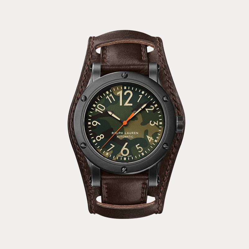 42 MM Uhr aus Stahl in Antik-Optik von Ralph Lauren