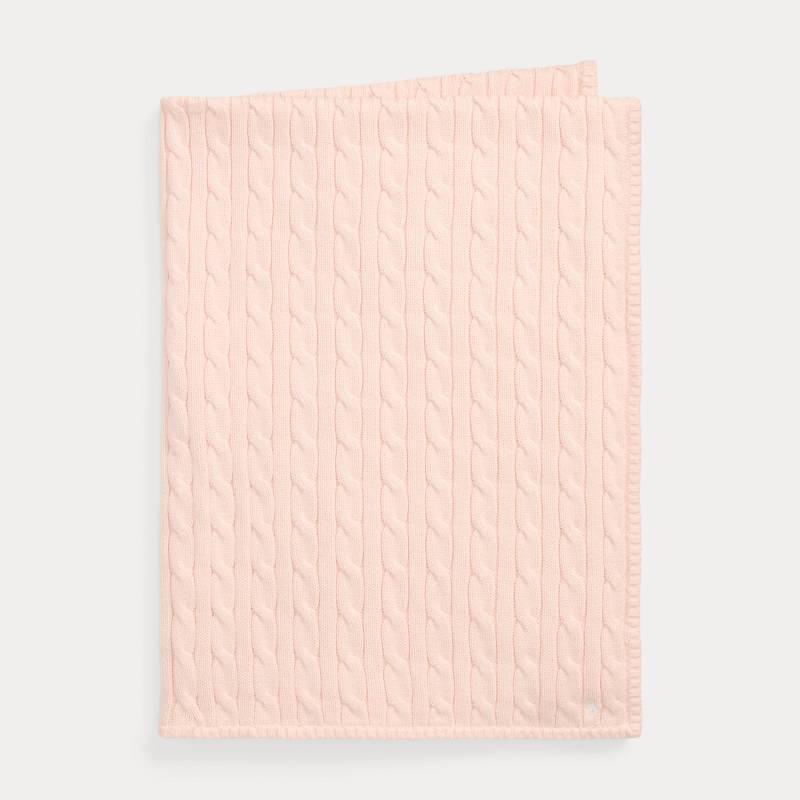 Baumwoll-Babydecke mit Zopfmuster von Ralph Lauren