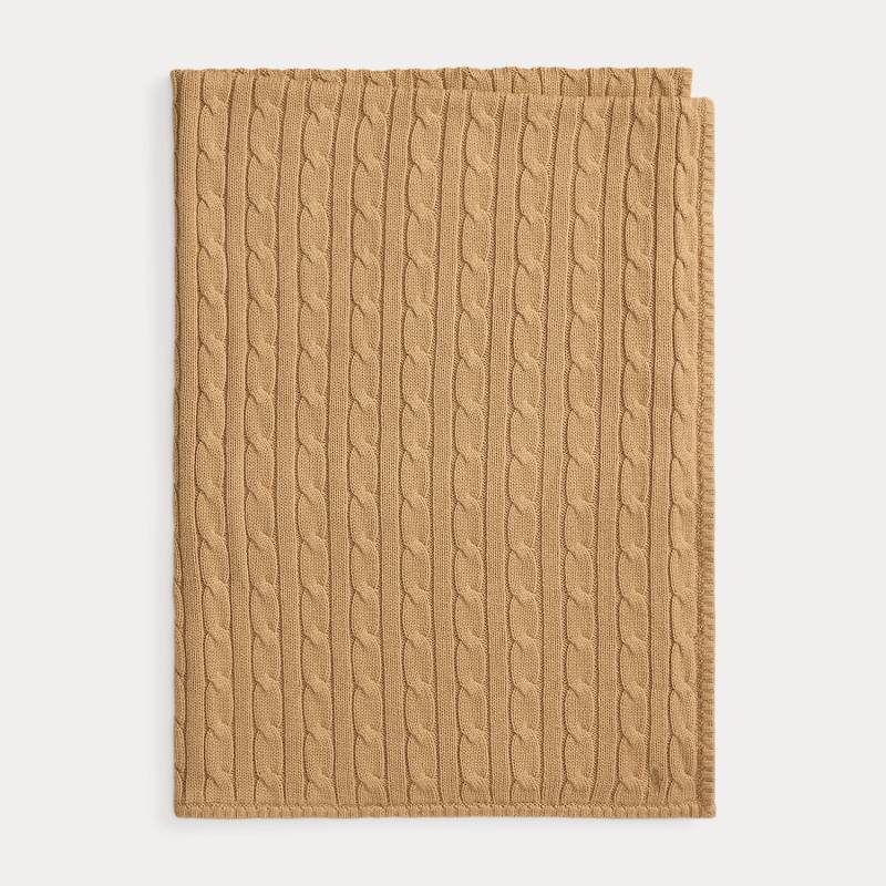 Baumwoll-Babydecke mit Zopfmuster von Ralph Lauren