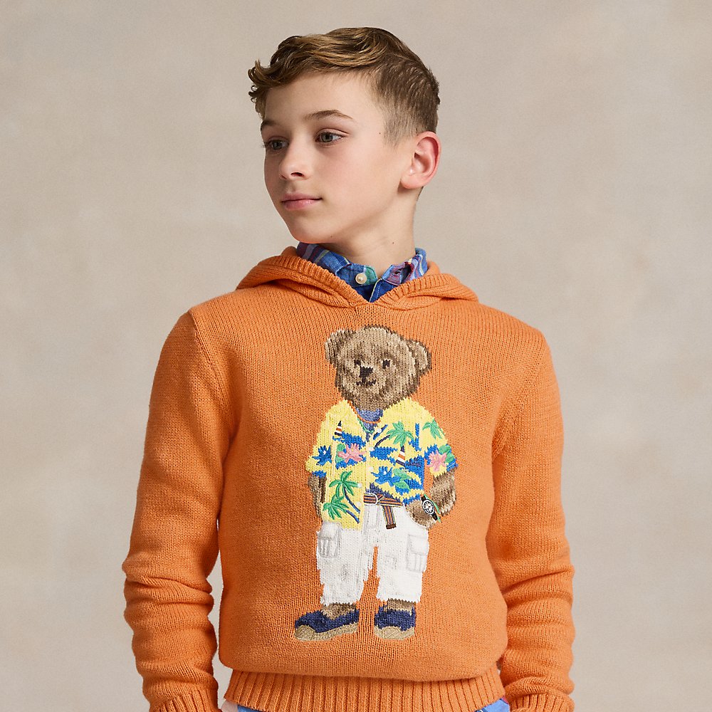 Baumwoll-Kapuzenpullover mit Polo Bear von Ralph Lauren