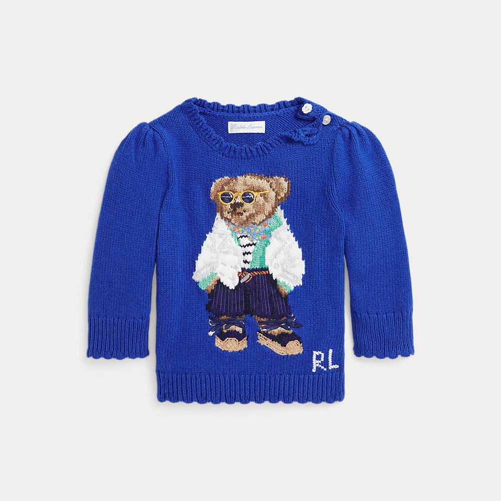 Baumwoll-Kaschmir-Pullover mit Polo Bear von Ralph Lauren