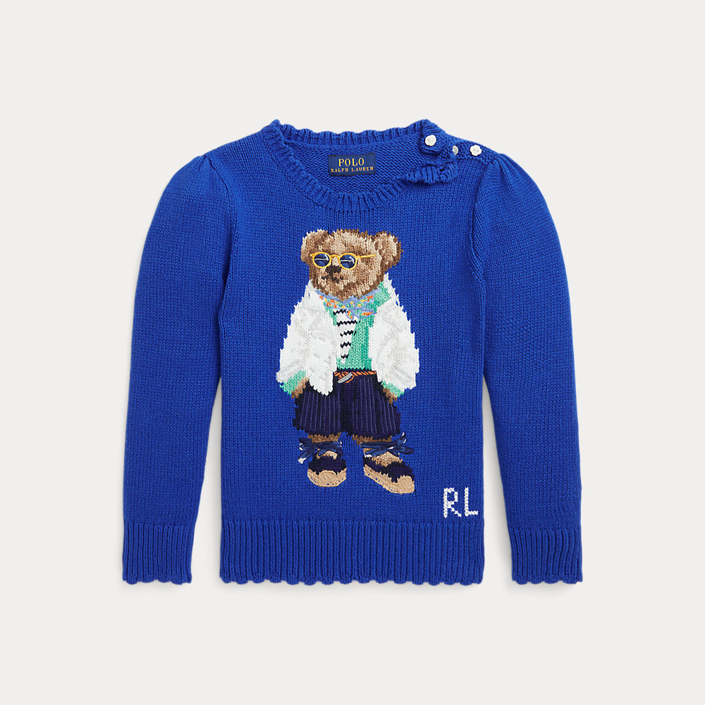 Baumwoll-Kaschmir-Pullover mit Polo Bear von Ralph Lauren