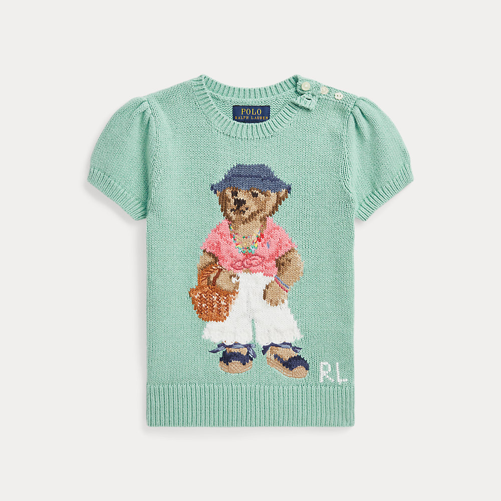 Baumwoll-Kurzarmpullover mit Polo Bear von Ralph Lauren