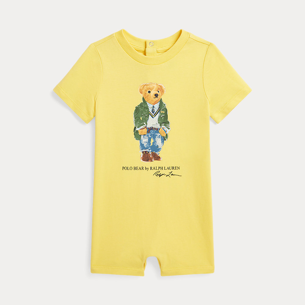 Baumwoll-Sommerstrampler mit Polo Bear von Ralph Lauren