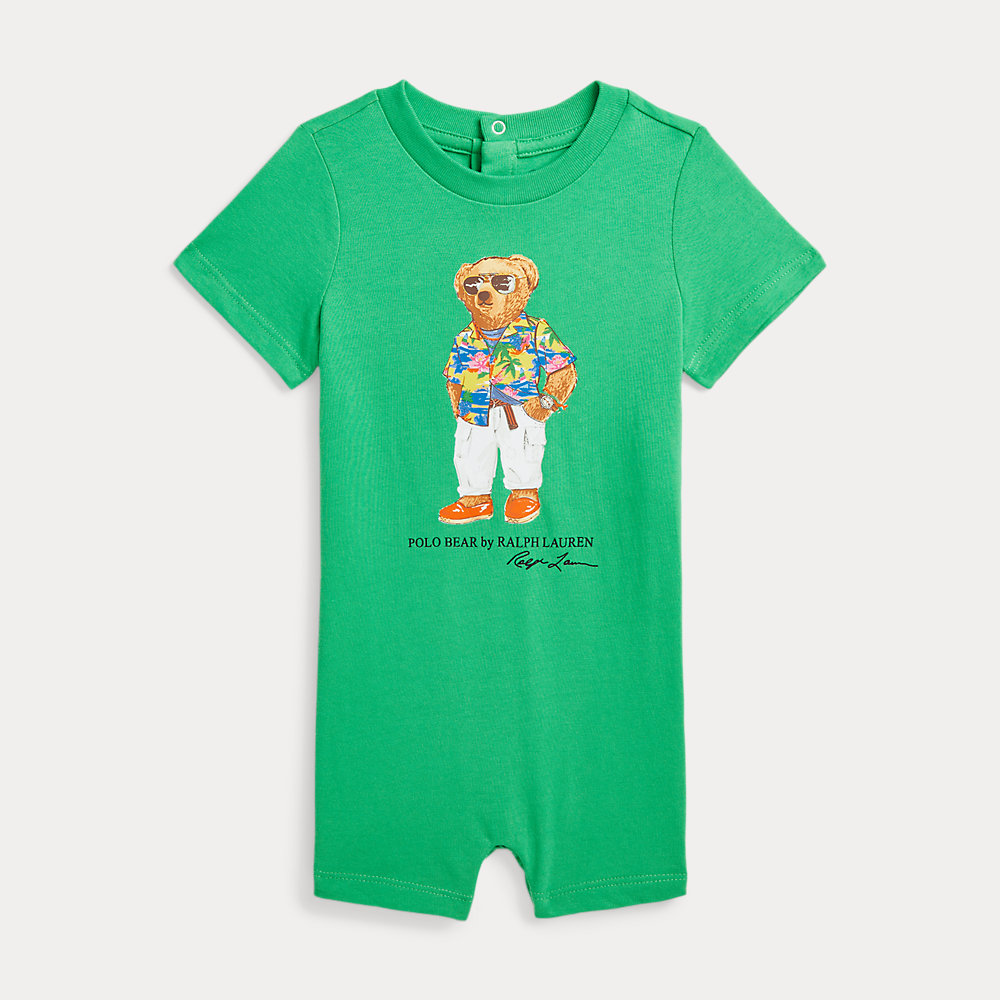 Baumwoll-Sommerstrampler mit Polo Bear von Ralph Lauren