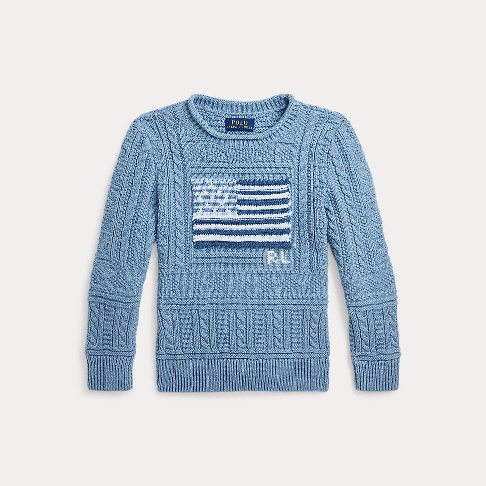 Baumwoll-Strickpullover mit Flagge von Ralph Lauren