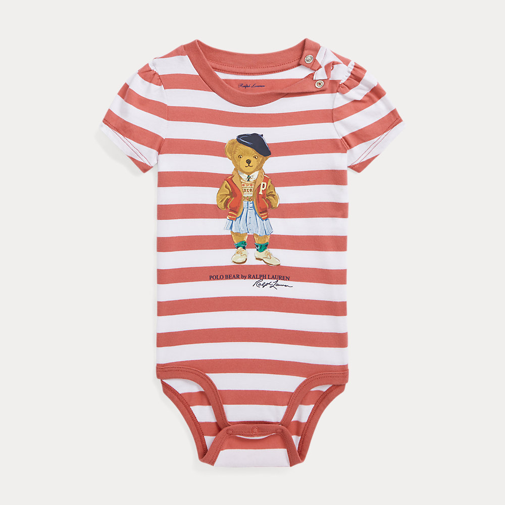 Baumwolljersey-Babybody mit Polo Bear von Ralph Lauren