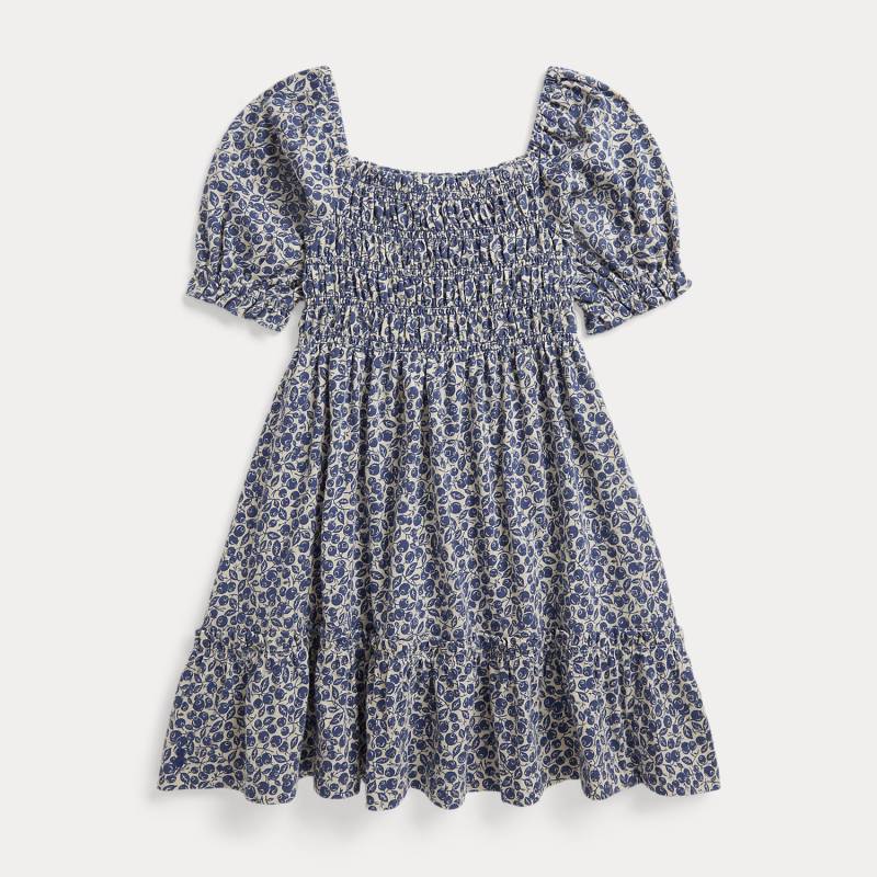 Baumwolljerseykleid mit Blaubeer-Druck von Ralph Lauren