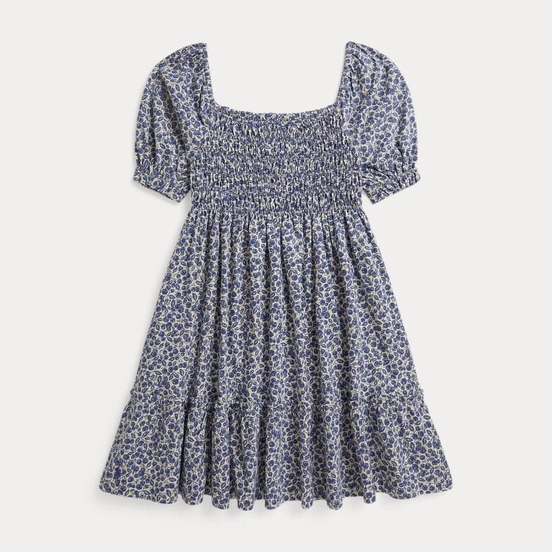 Baumwolljerseykleid mit Blaubeer-Druck von Ralph Lauren