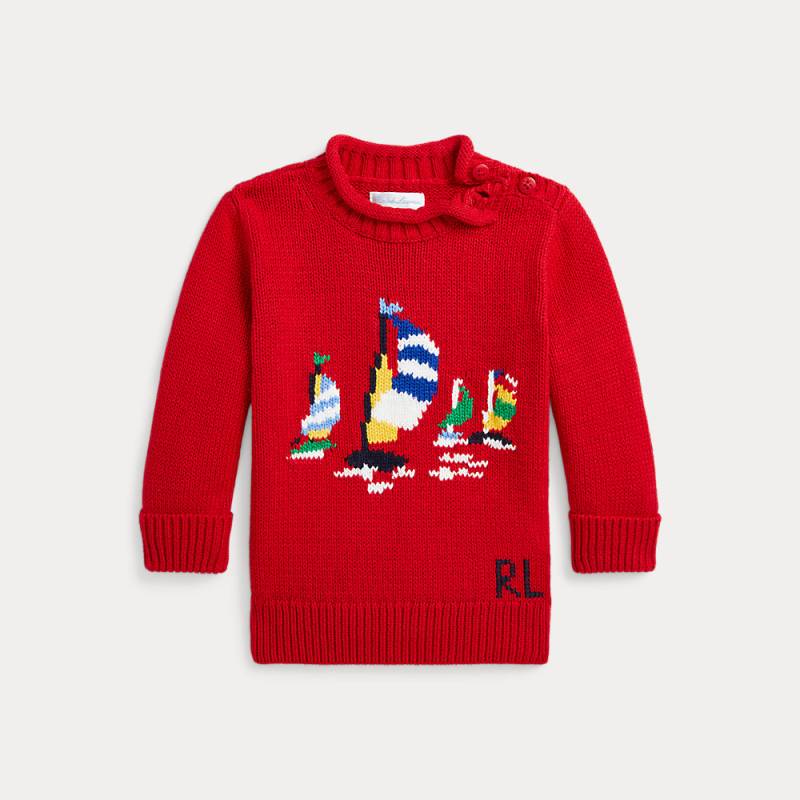 Baumwollpullover mit Segelbootmotiv von Ralph Lauren