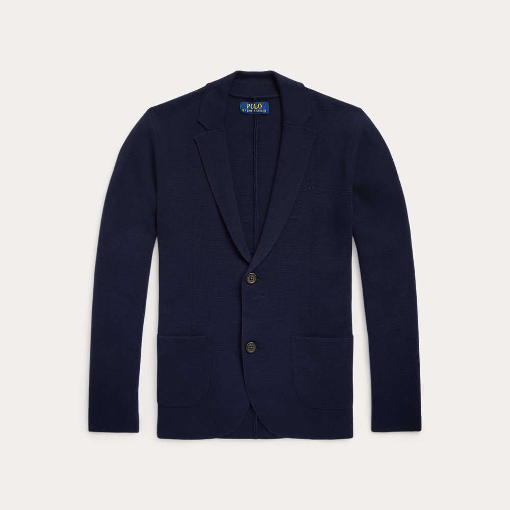 Blazer-Strickjacke aus Baumwolle von Ralph Lauren