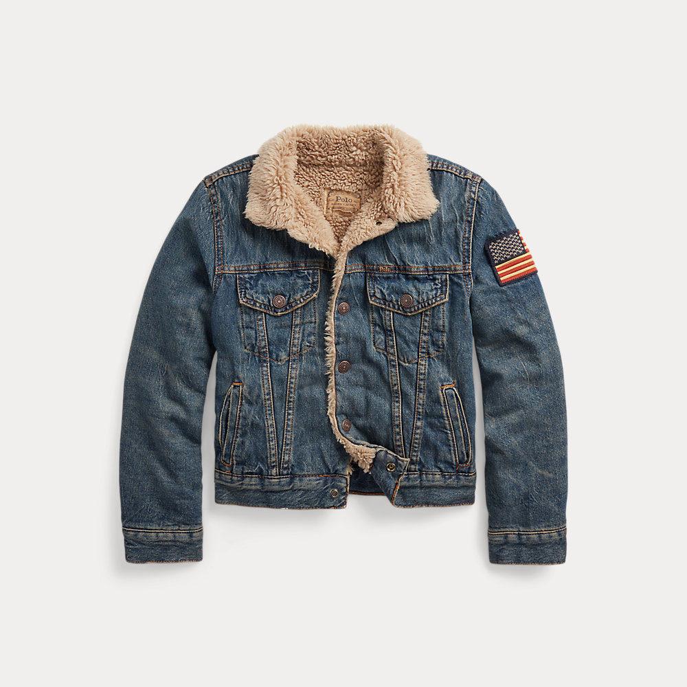 Denim-Truckerjacke mit Fleecefutter von Ralph Lauren