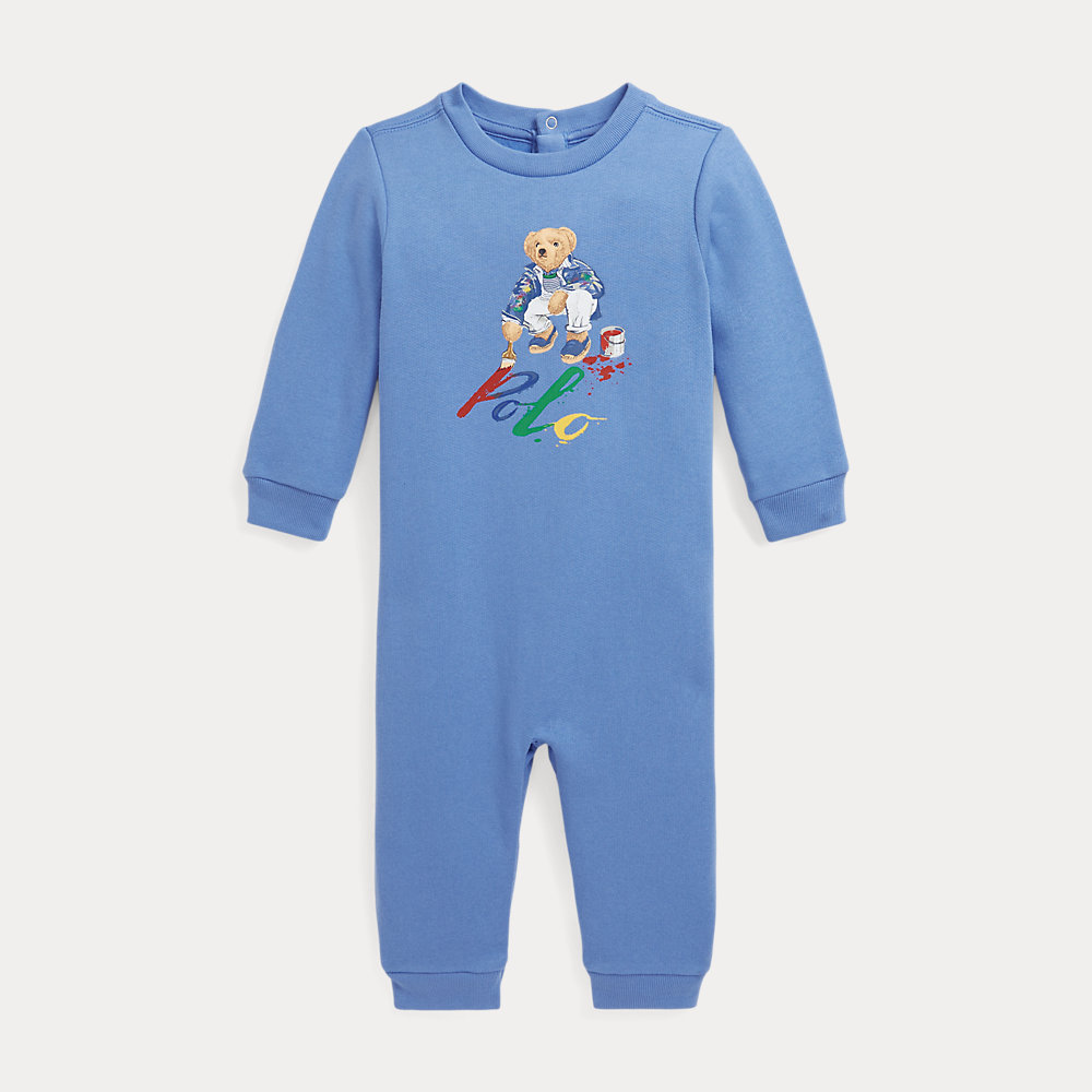 Fleece-Strampler mit Polo Bear von Ralph Lauren