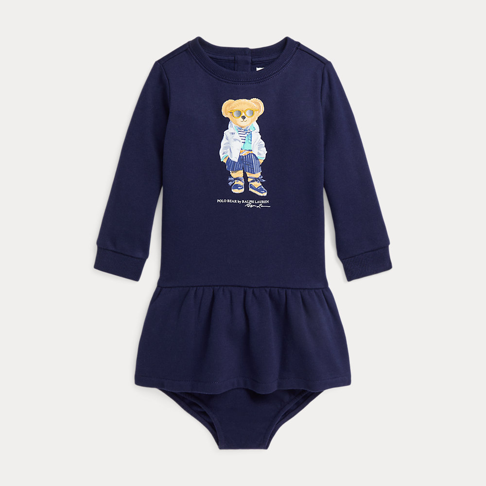 Fleecekleid und Höschen mit Polo Bear von Ralph Lauren