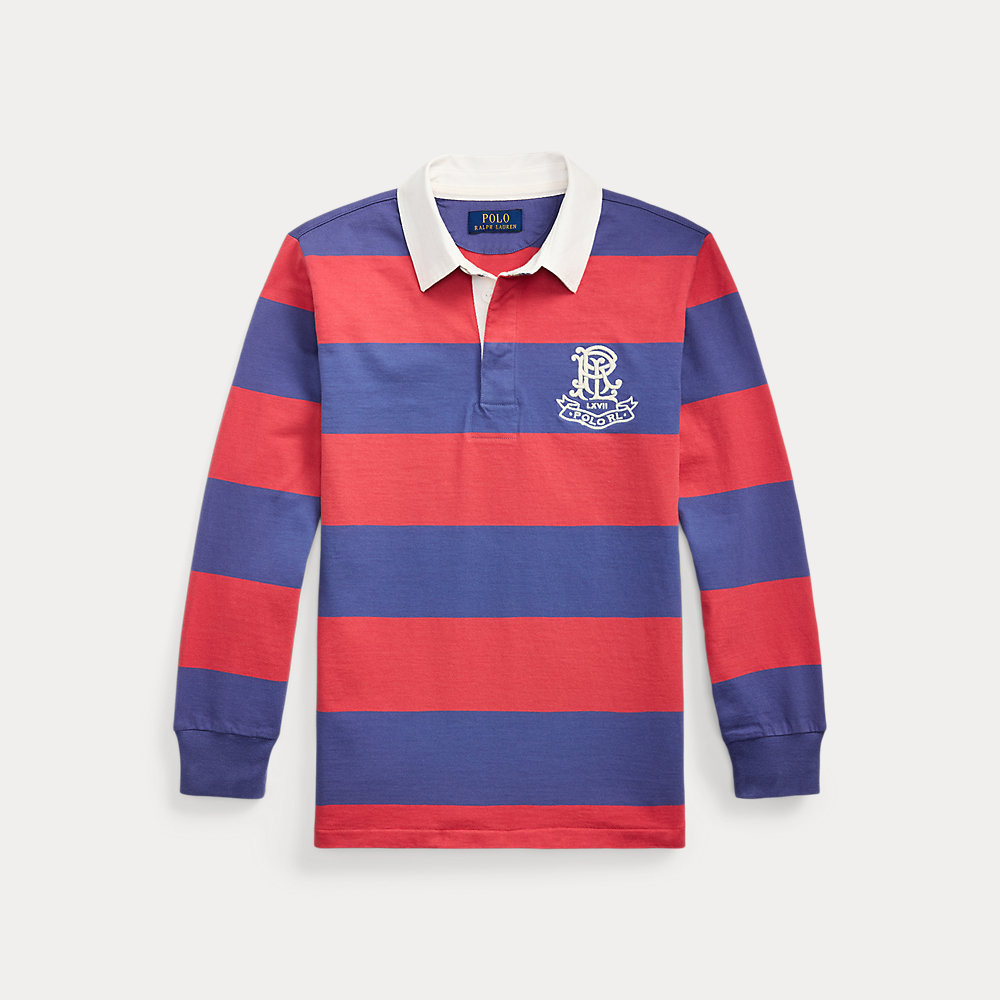 Gestreiftes Jersey-Rugbyhemd mit Wappen von Ralph Lauren
