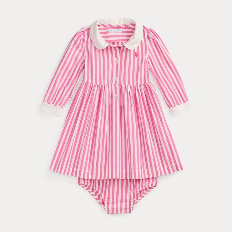 Gestreiftes Popeline-Hemdkleid & Höschen von Ralph Lauren