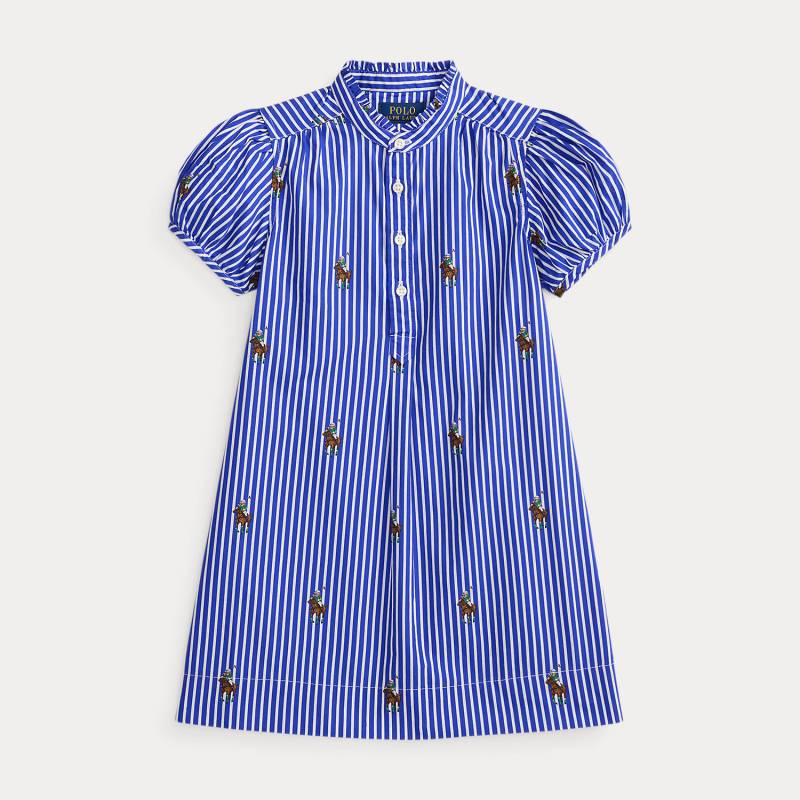 Gestreiftes Popelinekleid mit Polo Bear von Ralph Lauren