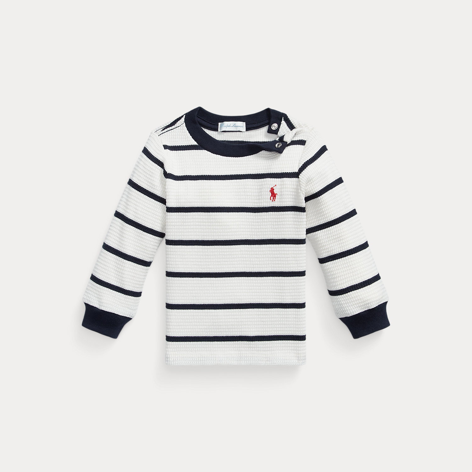 Gestreiftes T-Shirt aus Waffelpiqué von Ralph Lauren